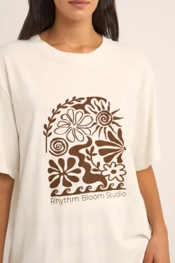 Women Rhythm Bloom Studio Oversized T-Shirt Vintage White