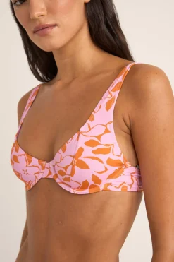 Women Rhythm Bora Bora Floral Panelled Underwire Top