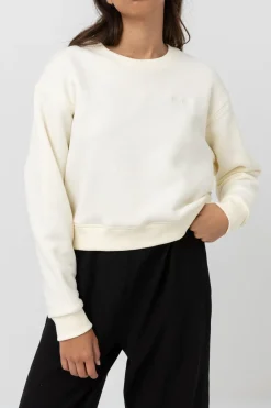 Women Rhythm Classic Crew Neck Fleece Antique White