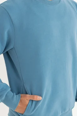 Rhythm Classic Fleece Crew Mineral Blue