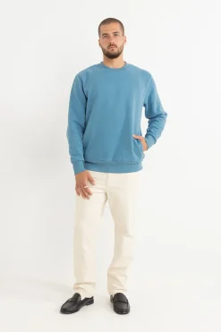Rhythm Classic Fleece Crew Mineral Blue