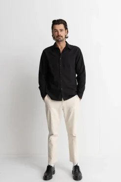 Rhythm Classic Linen Ls Shirt Vintage Black