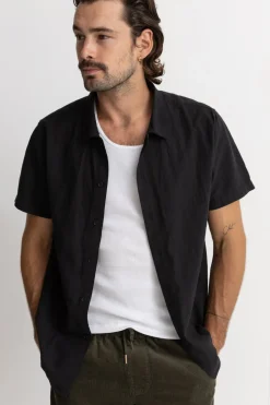 Rhythm Classic Linen Ss Shirt Vintage Black