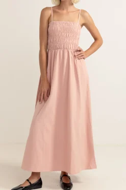 Women Rhythm Classic Shirred Midi Dress