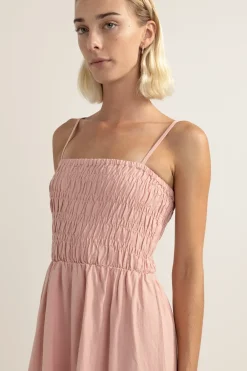 Women Rhythm Classic Shirred Midi Dress