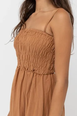 Women Rhythm Classic Shirred Midi Dress