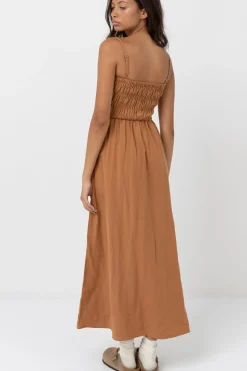 Women Rhythm Classic Shirred Midi Dress
