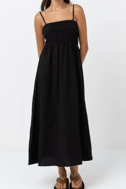 Women Rhythm Classic Shirred Midi Dress