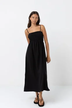 Women Rhythm Classic Shirred Midi Dress