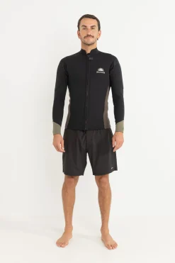 Rhythm Essential Front Zip Jacket Black
