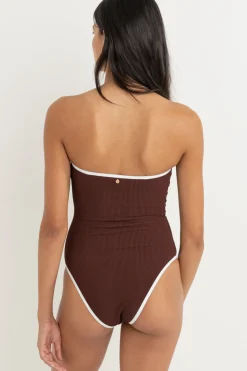 Women Rhythm Essential Rib Contrast One Piece Cafe