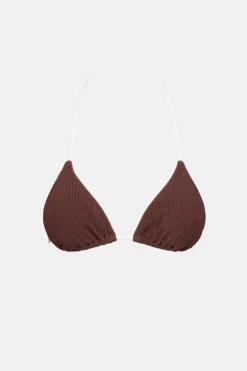 Women Rhythm Essential Rib Contrast Slide Tri Top Cafe