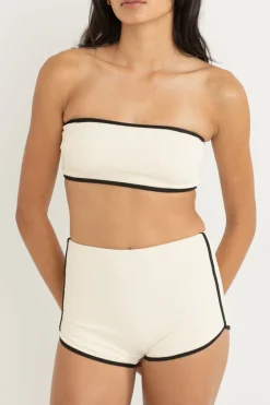 Women Rhythm Essential Rib Contrast Surf Short Creme