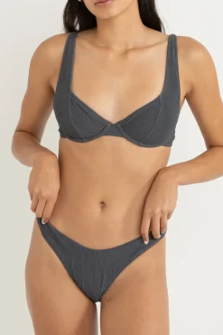 Women Rhythm Essential Rib Underwire Top Graphite