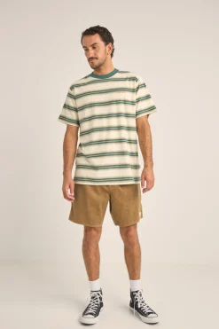 Rhythm Everyday Stripe SS T-Shirt Vintage Green
