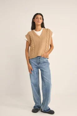 Women Rhythm Finley Cable Knit Vest