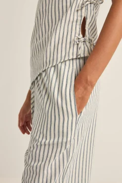 Women Rhythm Frankie Elastic Pant Navy Stripe
