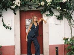 Women Rhythm Pinstripe Mid-Rise Pant