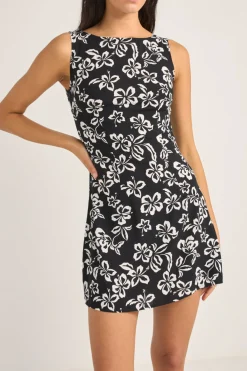 Women Rhythm Roselle Tie Back Mini Dress Roselle Floral