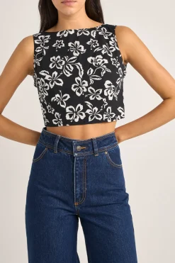 Women Rhythm Roselle Tie Back Top Roselle Floral