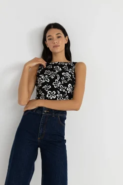Women Rhythm Roselle Tie Back Top Roselle Floral