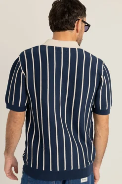 Rhythm Striped Knit Ss Polo