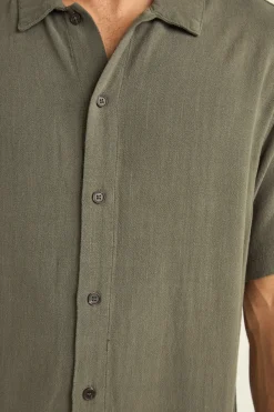 Rhythm Textured Linen Ss Shirt