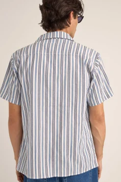Rhythm Vacation Stripe Ss Shirt Blue