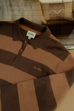 Rhythm Ventura Stripe Knit Ls Polo