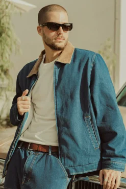 Rhythm Washed Denim James Jacket Blue Wash